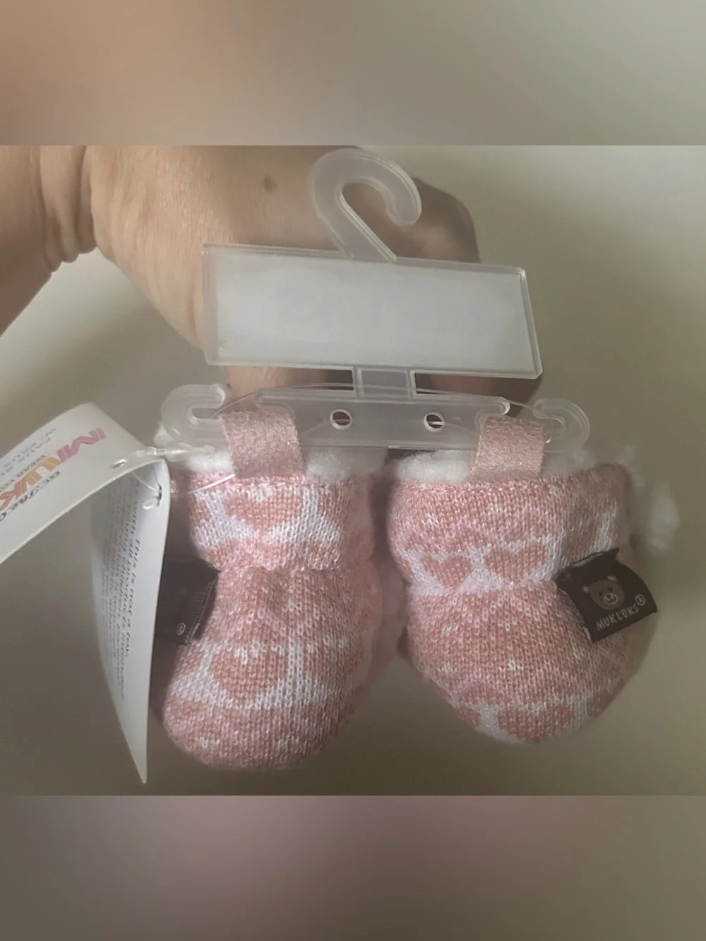 MukLuks pink baby booties 6-9M